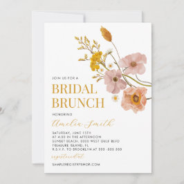 Invitación Brunch nupcial de flores silvestres, ducha nupcial