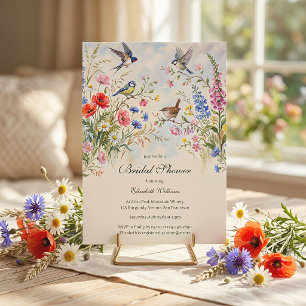 Invitación Brunch Nupcial de Jardín de Flores Silvestres Capr