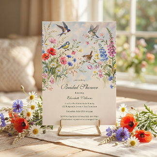 Invitación Brunch Nupcial de Jardín de Flores Silvestres Capr