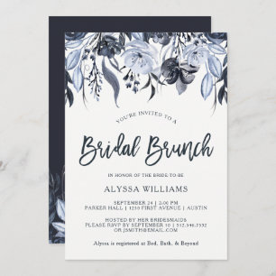 Invitación Brunch nupcial de la acuarela el   moderna floral