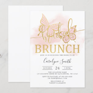 Invitación Brunch nupcial de mariposa