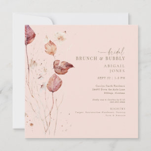 Invitación Brunch Nupcial de Otoño con Brindis y Rubor