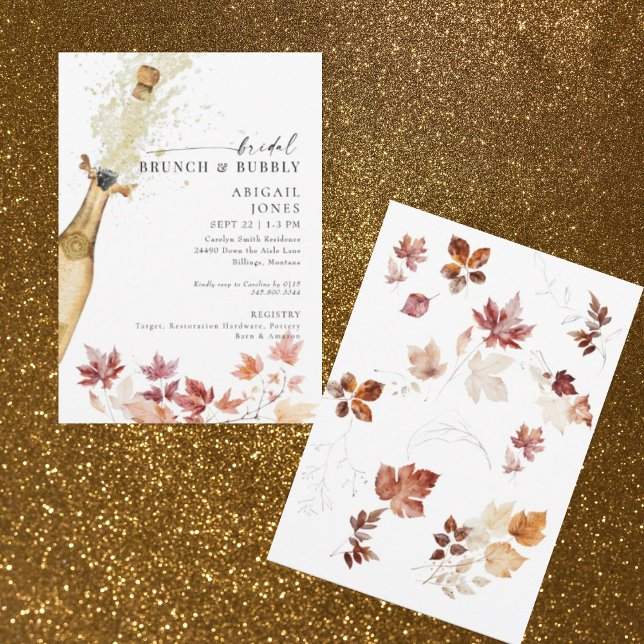 Invitación Brunch nupcial de otoño y ducha de champán bucal (Subido por el creador)