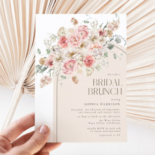 Invitación Brunch nupcial de Rubor y White Floral Arch