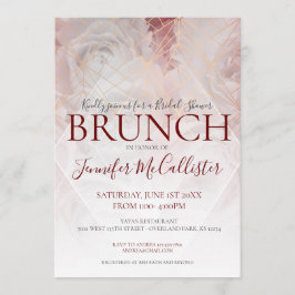 Invitación Brunch nupcial elegante floral geométrico moderno