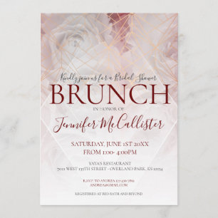 Invitación Brunch nupcial elegante floral geométrico moderno