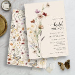 Invitación Brunch nupcial floral de acuarela<br><div class="desc">Invitación a Brunch de Nupcial Floral con acuarela. Esta elegante y elegante invitación al brunch nupcial presenta magníficas acuarelas pintadas a mano dispuestas en un bonito ramo. Un patrón de coordinación está en la parte trasera. Encontrar elementos coincidentes en la colección Boho Wildflower Bridal Shower.</div>