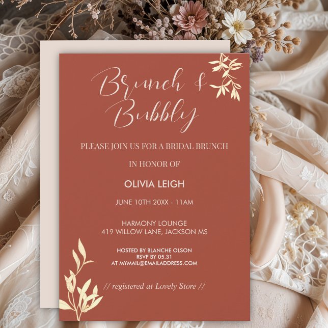 Invitación Brunch nupcial Rústico Incansable (Subido por el creador)
