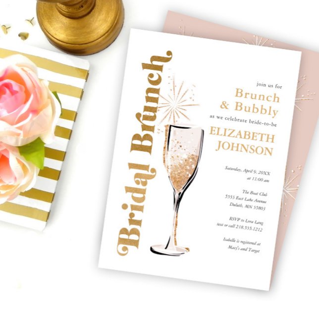 Invitación Brunch nupcial y burbuja novia en la ducha (Subido por el creador)