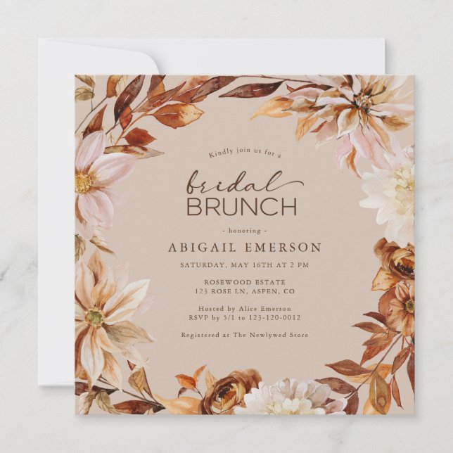 Invitación Brunch Otoñal de Boda (Anverso)