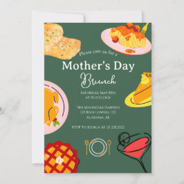 Invitación Brunch personalizado del día de la madre | tema de