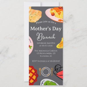 Invitación Brunch personalizado del día de la madre   tema de