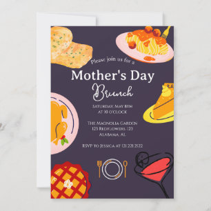 Invitación Brunch personalizado del día de la madre   tema de