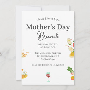 Invitación Brunch personalizado del día de la madre tema de