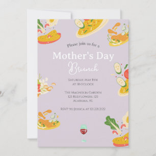 Invitación Brunch personalizado del día de la madre   tema de
