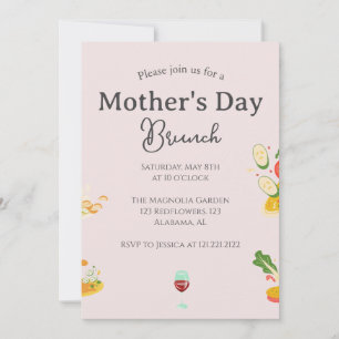 Invitación Brunch personalizado del día de la madre   tema de