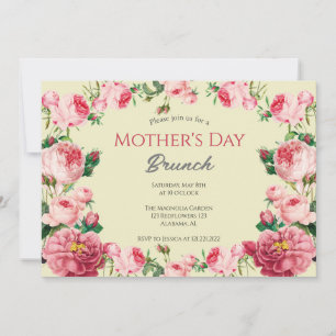 Invitación Brunch personalizado del día de la madre   Tema Fl
