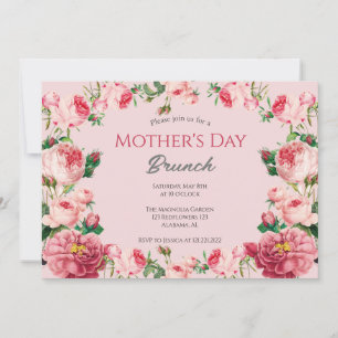 Invitación Brunch personalizado del día de la madre Tema Fl