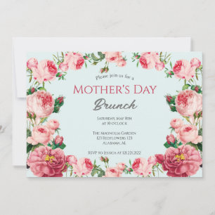 Invitación Brunch personalizado del día de la madre   Tema Fl