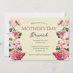 Invitación Brunch personalizado del día de la madre   Tema Fl