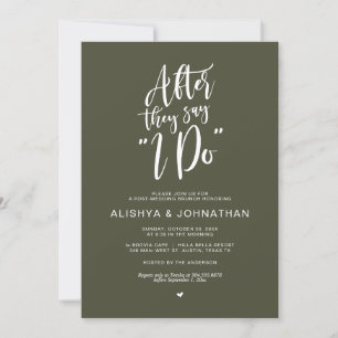 Invitación Brunch post Boda, celebración rústica de la cabaña