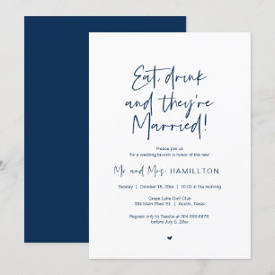 Invitación Brunch postboda, come, bebe y Invita casados