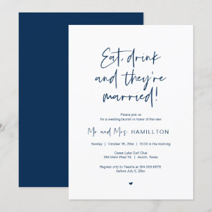 Invitación Brunch postboda, come, bebe y Invita casados