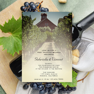 Invitación Brunch posterior a la boda en Vineyard y Red Barn
