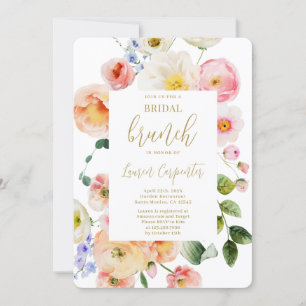 Invitación Brunch Primario Floral Bridal Shower