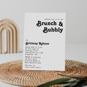 Invitación Brunch retro moderno y burbujeante