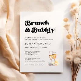 Invitación Brunch retro y Bubbly elegantes