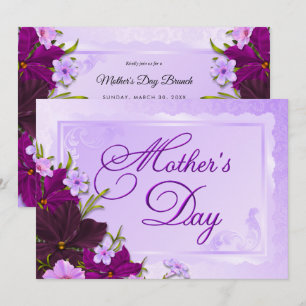 Invitación Brunch romántico floral del día de la madre