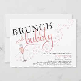 Invitación Brunch rosa divertido y ducha de novia con champán