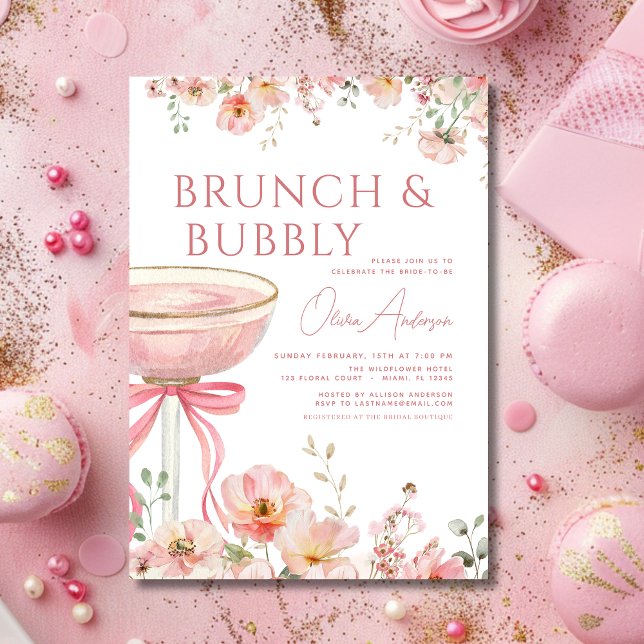 Invitación Brunch rosado de vacas y ducha bucal de champán (Subido por el creador)