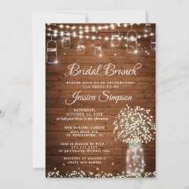Invitación Brunch Rústico Bridal Mason Jar del Rescate del Be