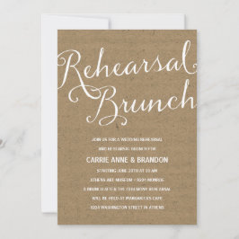 Invitación Brunch rústico del ensayo de la caligrafía de