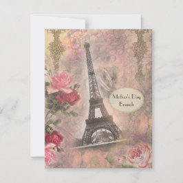 Invitación Brunch Shabby Chic Eiffel Tower