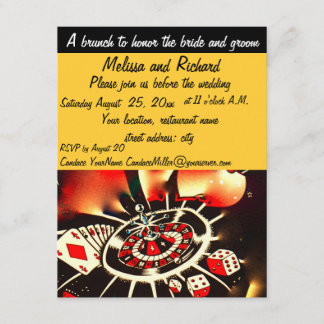 Invitación Brunch temático del Casino para Novia y Groom