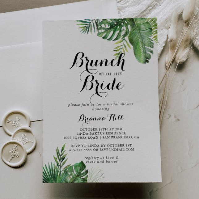 Invitación Brunch tropical de destino con ducha de novia (Subido por el creador)