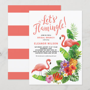 Invitación Brunch tropical de novias floral