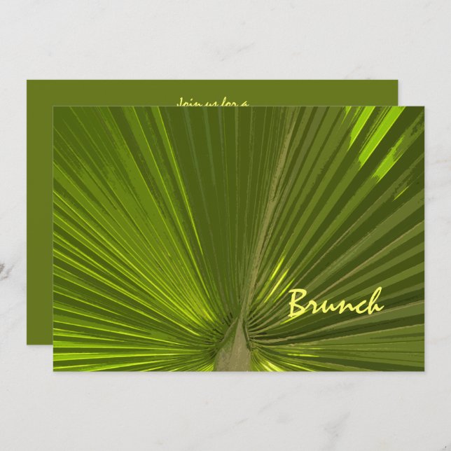 Invitación Brunch Tropical de Palma después de la Boda (Anverso / Reverso)