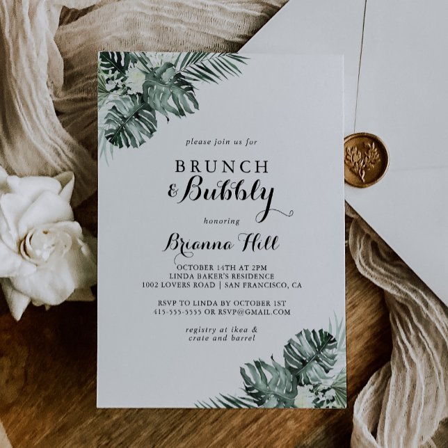 Invitación Brunch tropical de vegetación y ducha bucal de nov (Subido por el creador)