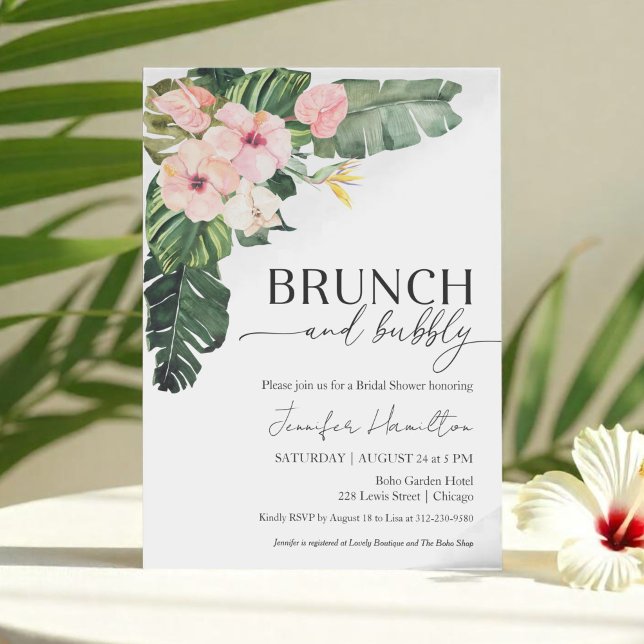 Invitación Brunch tropical floral y ducha bucal de novia (Subido por el creador)