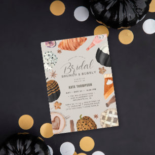 Invitación Brunch unico de ducha de puente pintado en otoño