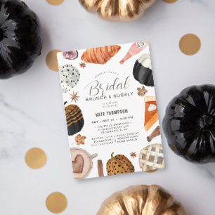 Invitación Brunch unico de ducha de puente pintado en otoño