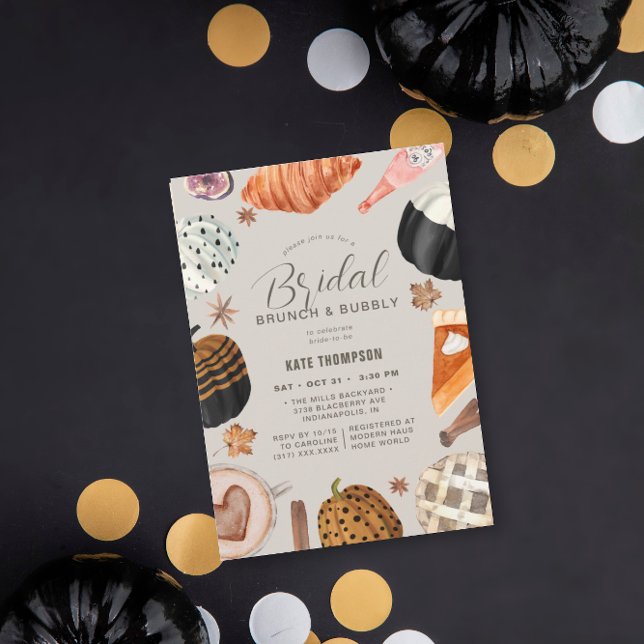 Invitación Brunch unico de ducha de puente pintado en otoño (Subido por el creador)