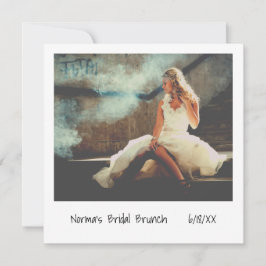 Invitación Brunch único retro instantáneo de foto de novia