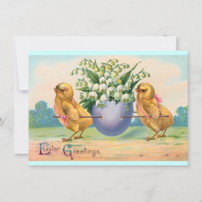 Invitación Brunch vintage de Pascua (Anverso)
