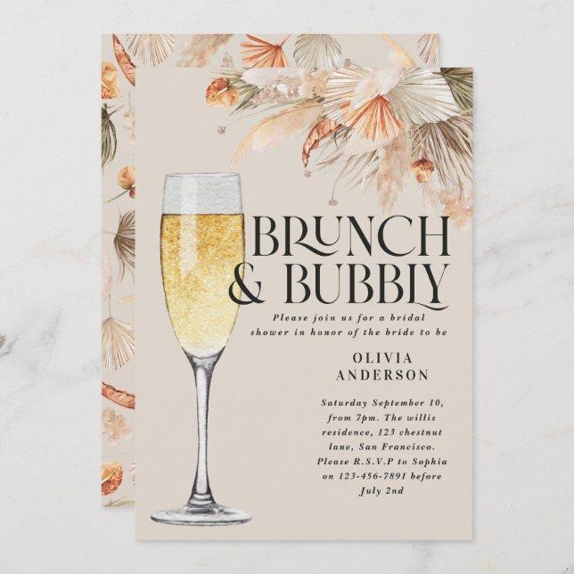 Invitación brunch y  (Anverso / Reverso)