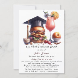 Invitación Brunch y BBQ de Graduación de Boss Chick